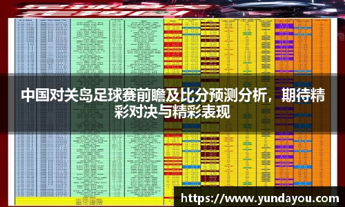 中国对关岛足球赛前瞻及比分预测分析，期待精彩对决与精彩表现